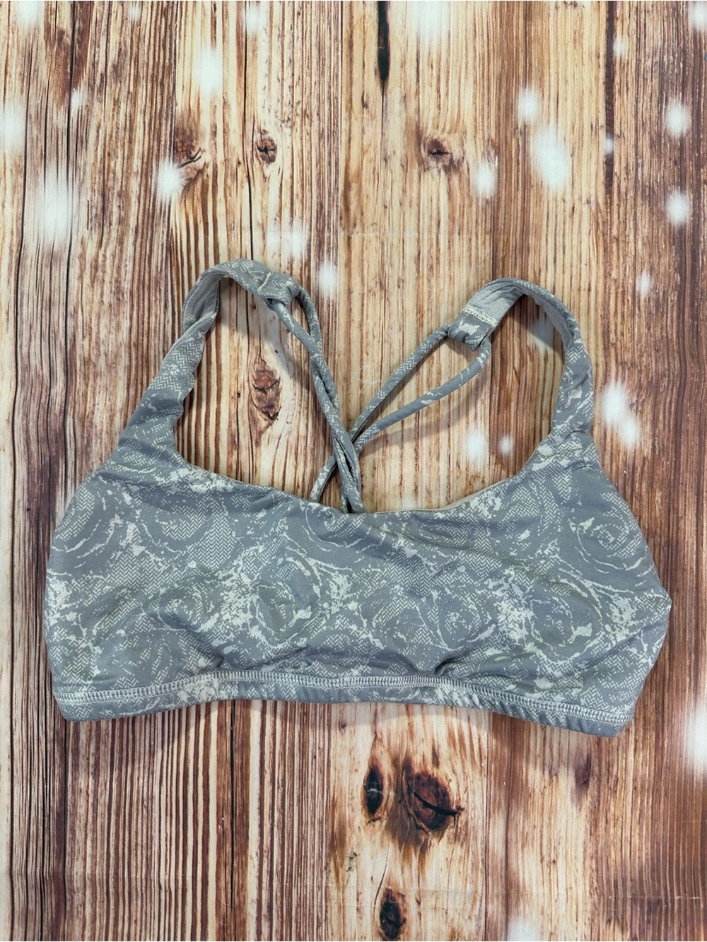 Lululemon Womens Free To Be Sports Bra Rose Herringbone Polar Cream Solve Sz 6